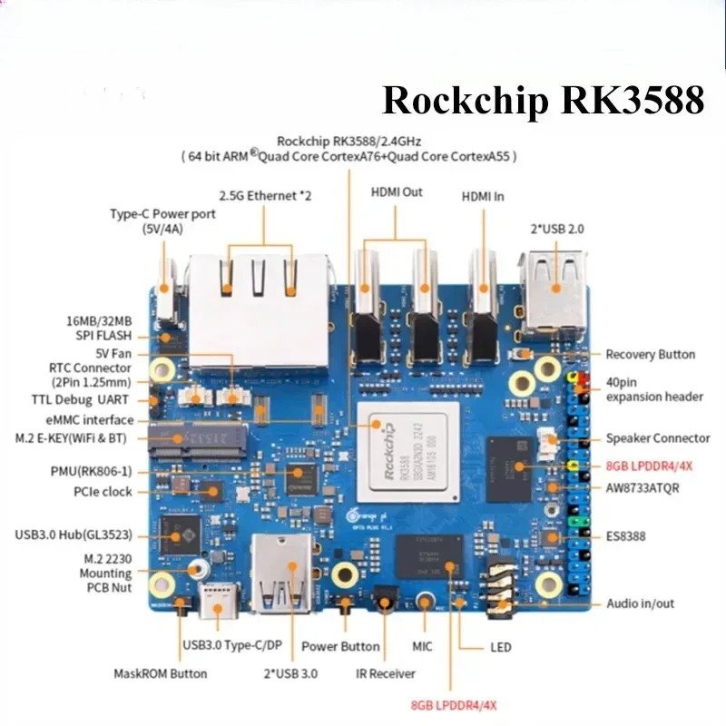 Komputer Papan Tunggal 16G R-A - Orange Pi 5 Plus 16Gb ulasan dan harga
